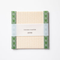 C001 - Tatami Coaster, Hemp Leaf Pattern (Green)