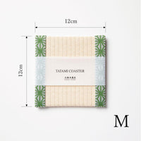 C001 - Tatami Coaster, Hemp Leaf Pattern (Green)