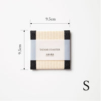 C002 - Tatami Coaster, Hemp Leaf Pattern (Black)