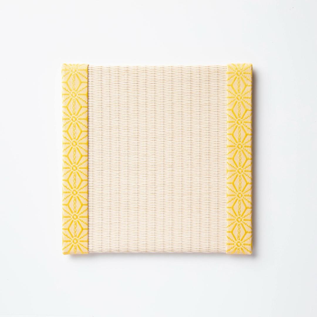 C003 - Tatami Coaster, Hemp Leaf Pattern (Yellow)