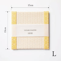 C003 - Tatami Coaster, Hemp Leaf Pattern (Yellow)