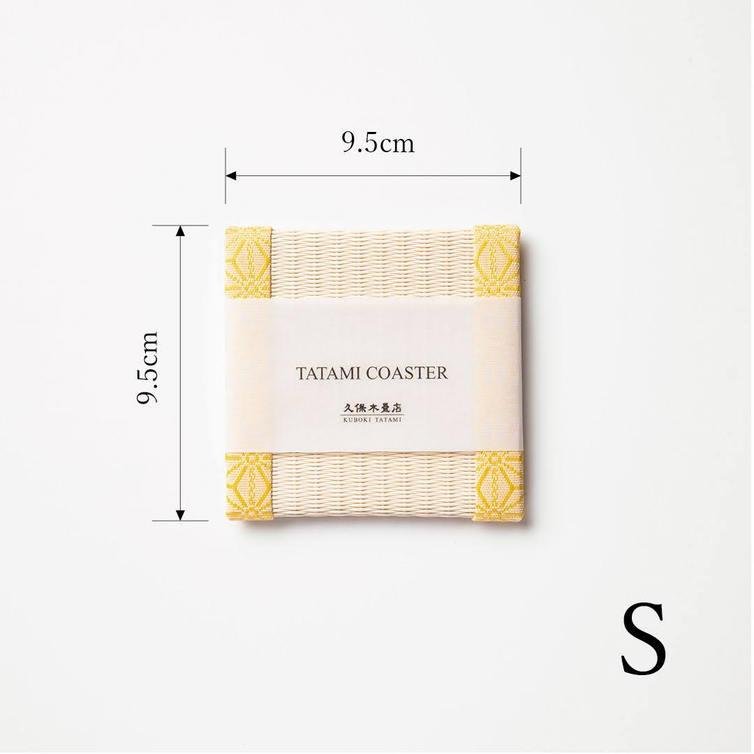 C003 - Tatami Coaster, Hemp Leaf Pattern (Yellow)