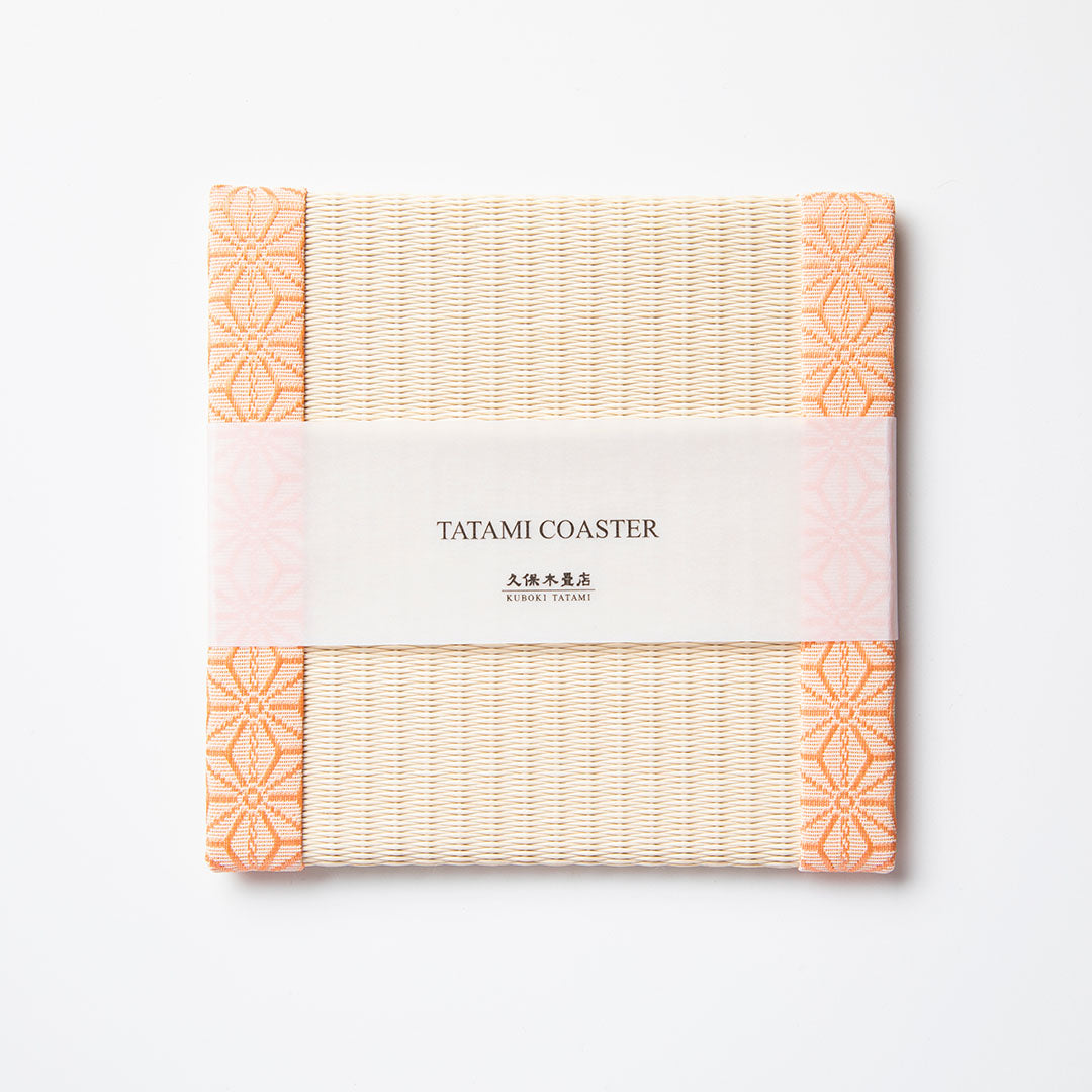 C004 - Tatami Coaster, Hemp Leaf Pattern (Pink)