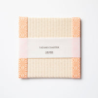 C004 - Tatami Coaster, Hemp Leaf Pattern (Pink)