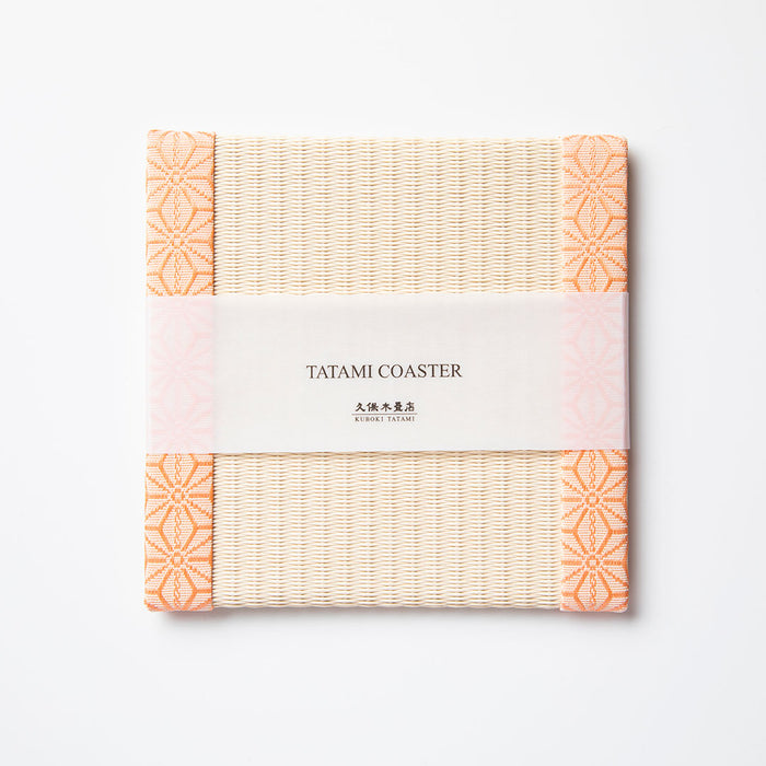C004 - Tatami Coaster, Hemp Leaf Pattern (Pink)