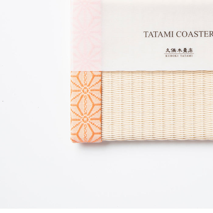C004 - Tatami Coaster, Hemp Leaf Pattern (Pink)