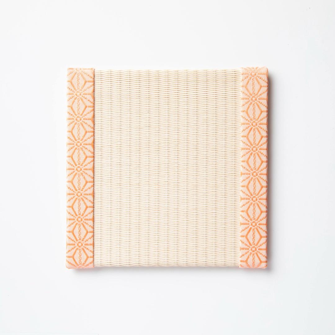 C004 - Tatami Coaster, Hemp Leaf Pattern (Pink)