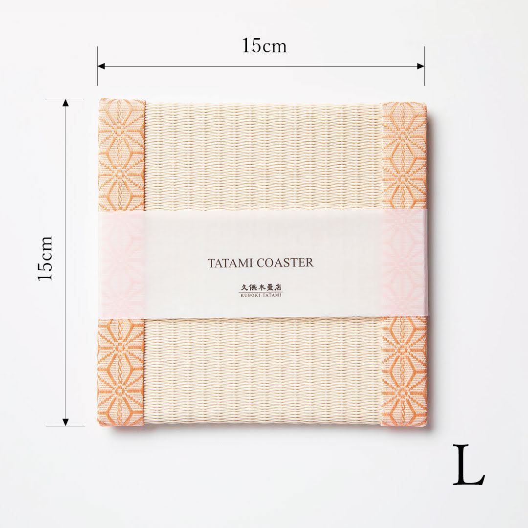 C004 - Tatami Coaster, Hemp Leaf Pattern (Pink)