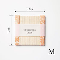 C004 - Tatami Coaster, Hemp Leaf Pattern (Pink)