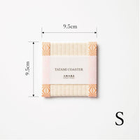 C004 - Tatami Coaster, Hemp Leaf Pattern (Pink)