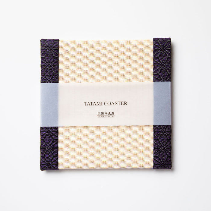C005 - Tatami Coaster, Hemp Leaf Pattern (Purple)
