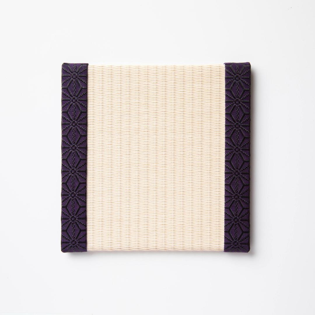 C005 - Tatami Coaster, Hemp Leaf Pattern (Purple)