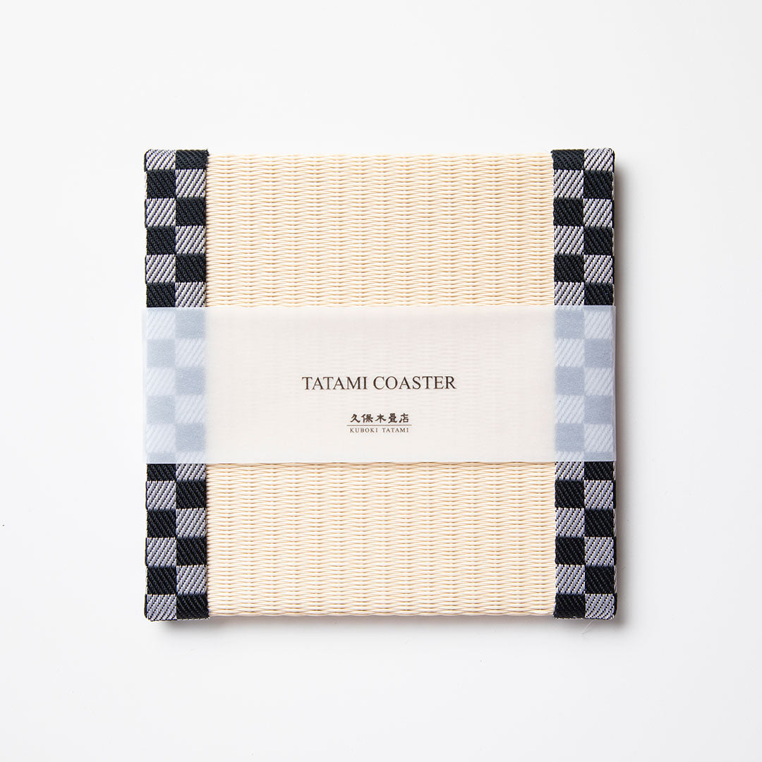 C011 - Tatami Coaster Checkered (Black)