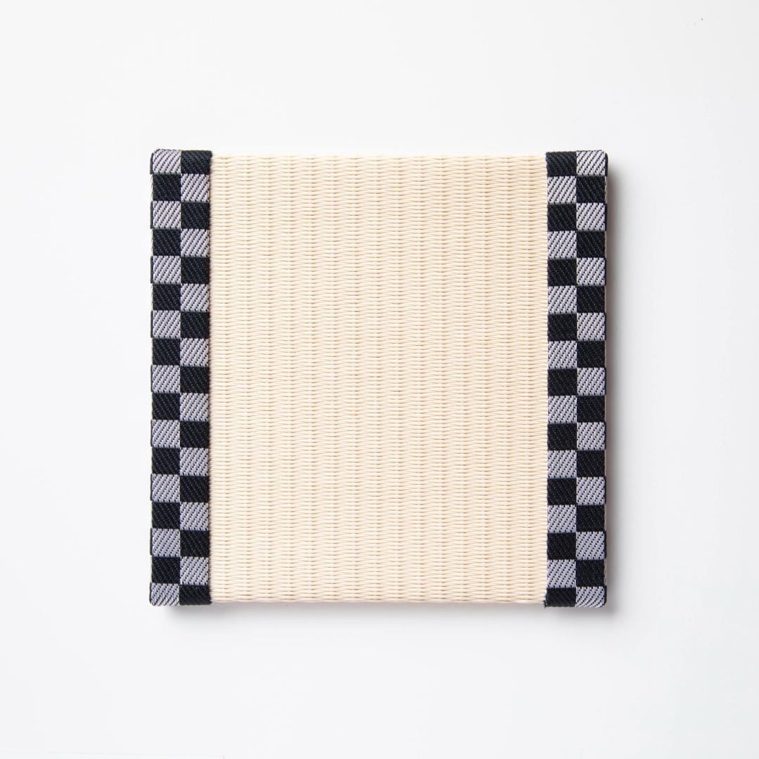 C011 - Tatami Coaster Checkered (Black)