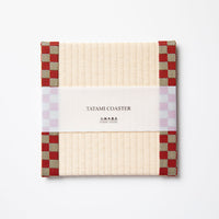 C012 - Tatami Coaster Checkered (Red)