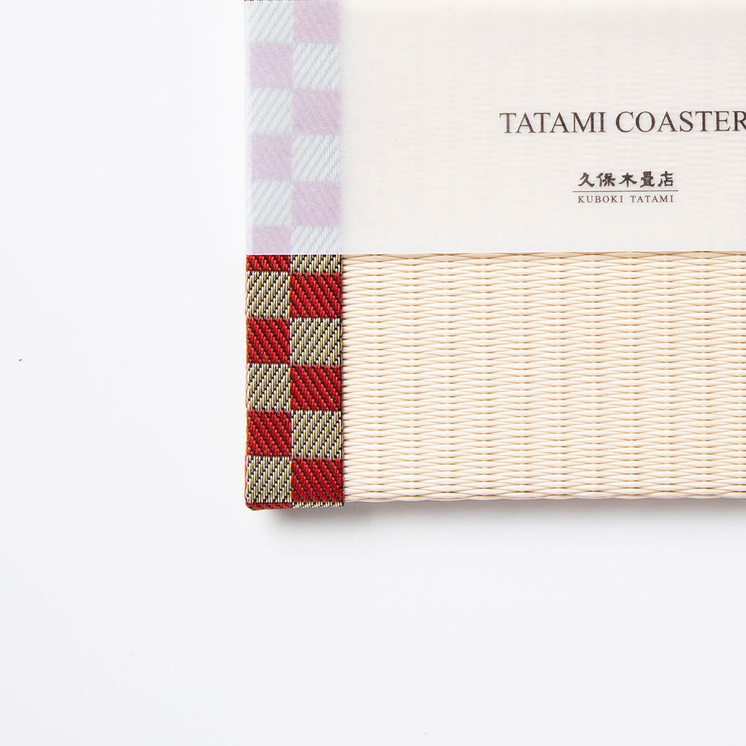 C012 - Tatami Coaster Checkered (Red)