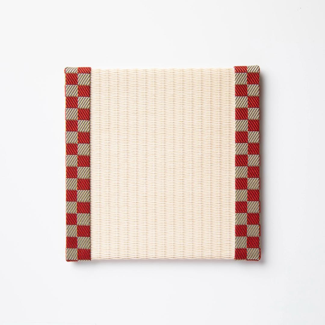 C012 - Tatami Coaster Checkered (Red)