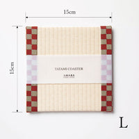 C012 - Tatami Coaster Checkered (Red)