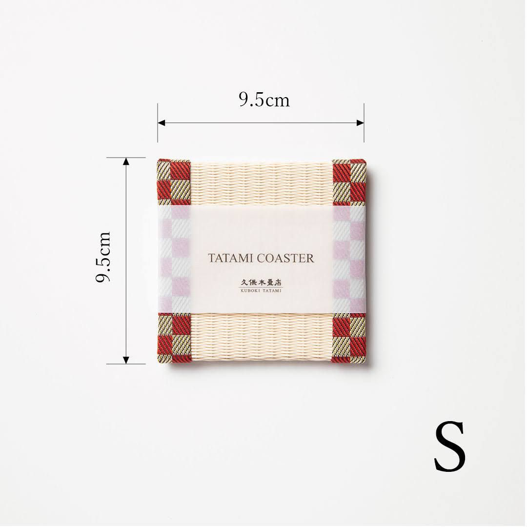 C012 - Tatami Coaster Checkered (Red)