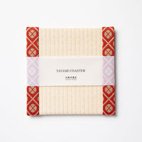 C042 - Tatami Coaster, Komon Korai (Red)