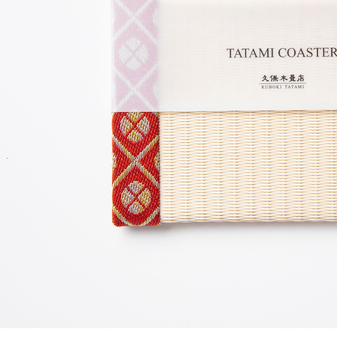 C042 - Tatami Coaster, Komon Korai (Red)