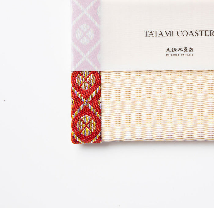 C042 - Tatami Coaster, Komon Korai (Red)