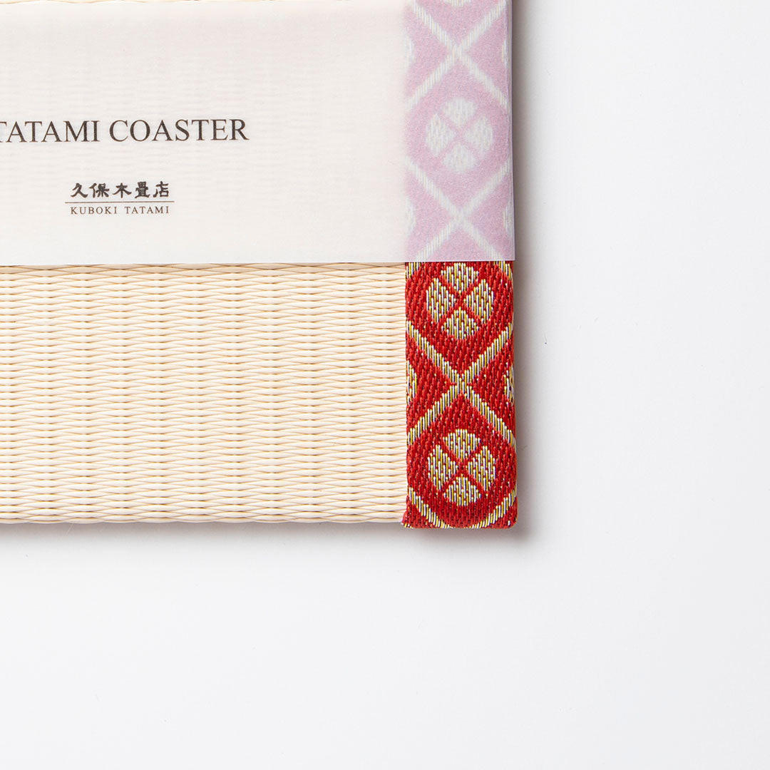 C042 - Tatami Coaster, Komon Korai (Red)