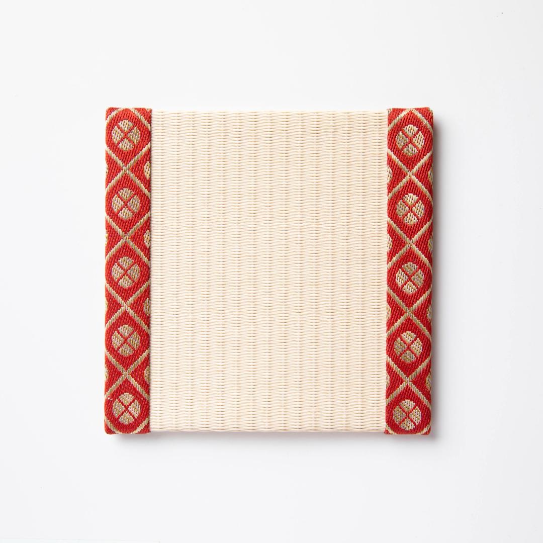 C042 - Tatami Coaster, Komon Korai (Red)