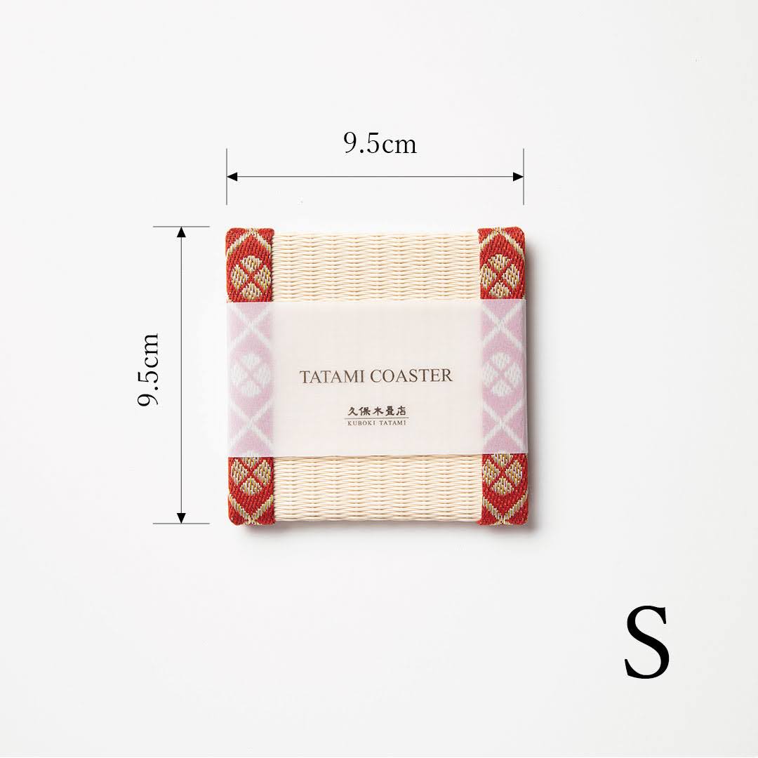 C042 - Tatami Coaster, Komon Korai (Red)