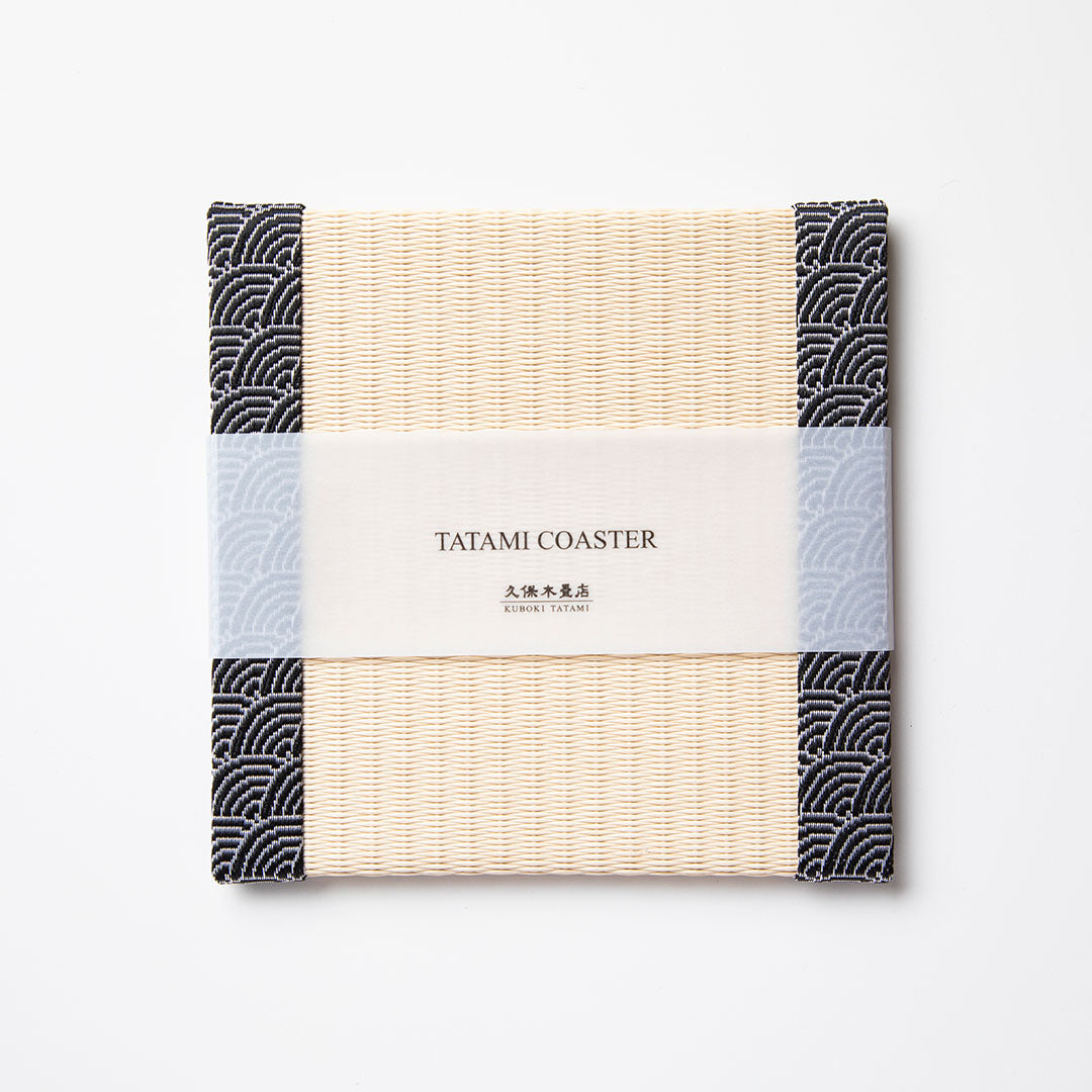 C053 - Tatami Coaster, Seigaiha (Black)