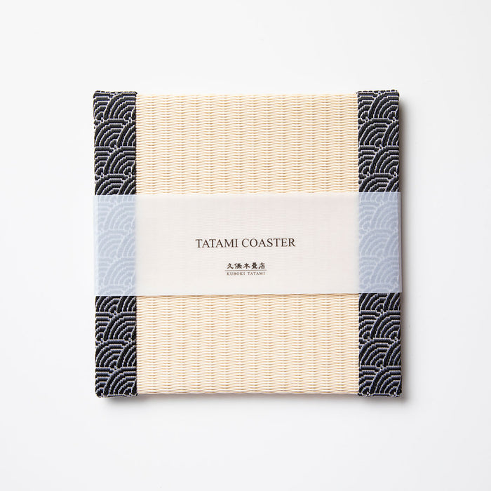 C053 - Tatami Coaster, Seigaiha (Black)