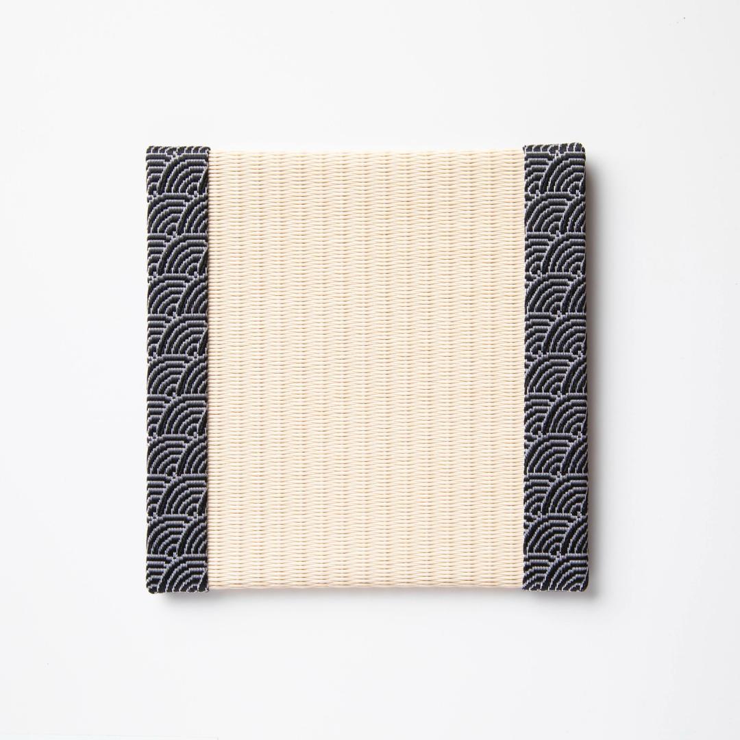C053 - Tatami Coaster, Seigaiha (Black)