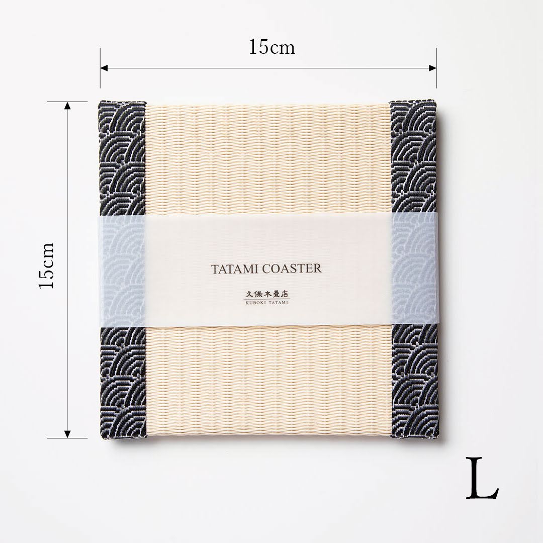 C053 - Tatami Coaster, Seigaiha (Black)