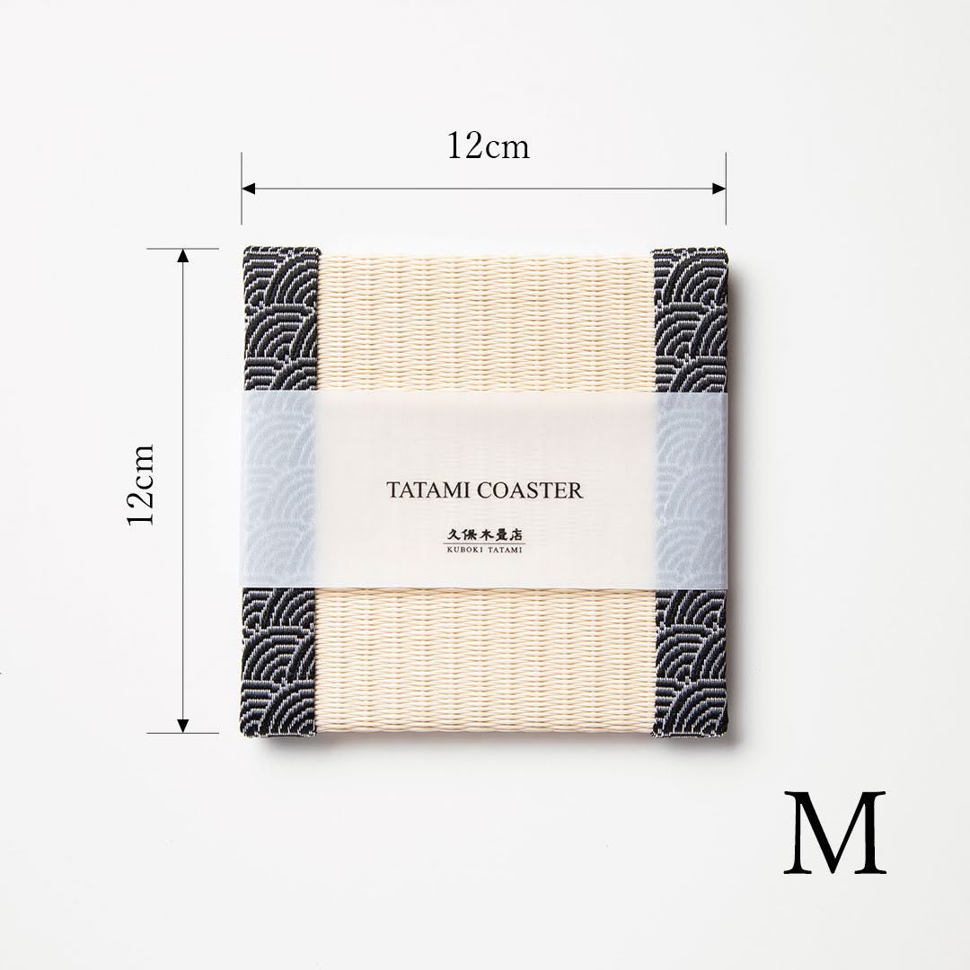 C053 - Tatami Coaster, Seigaiha (Black)