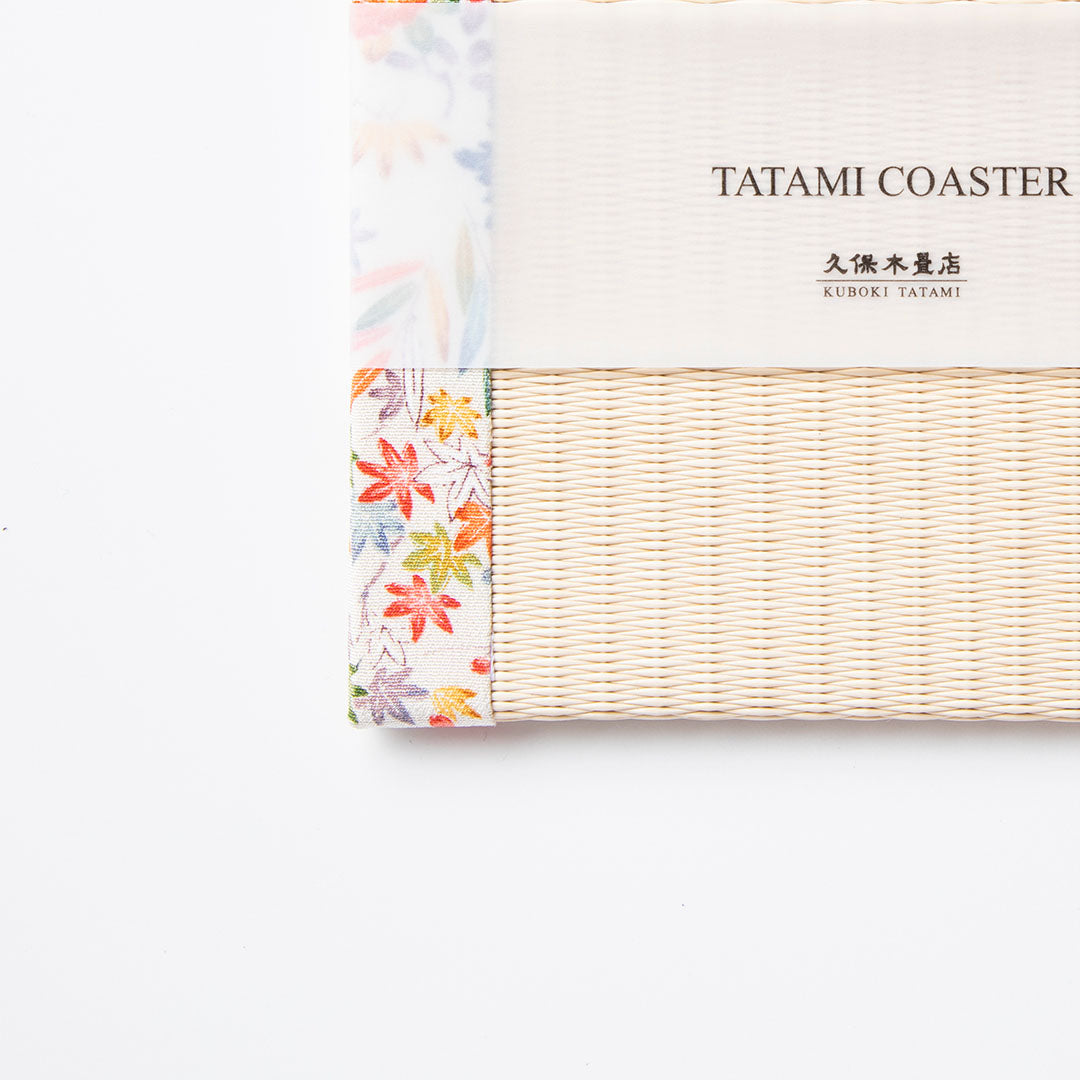 C061 - Tatami Coaster Kaga Yuzen (White)