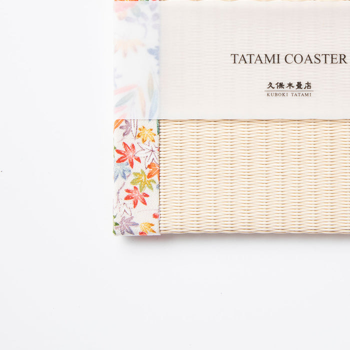 C061 - Tatami Coaster Kaga Yuzen (White)