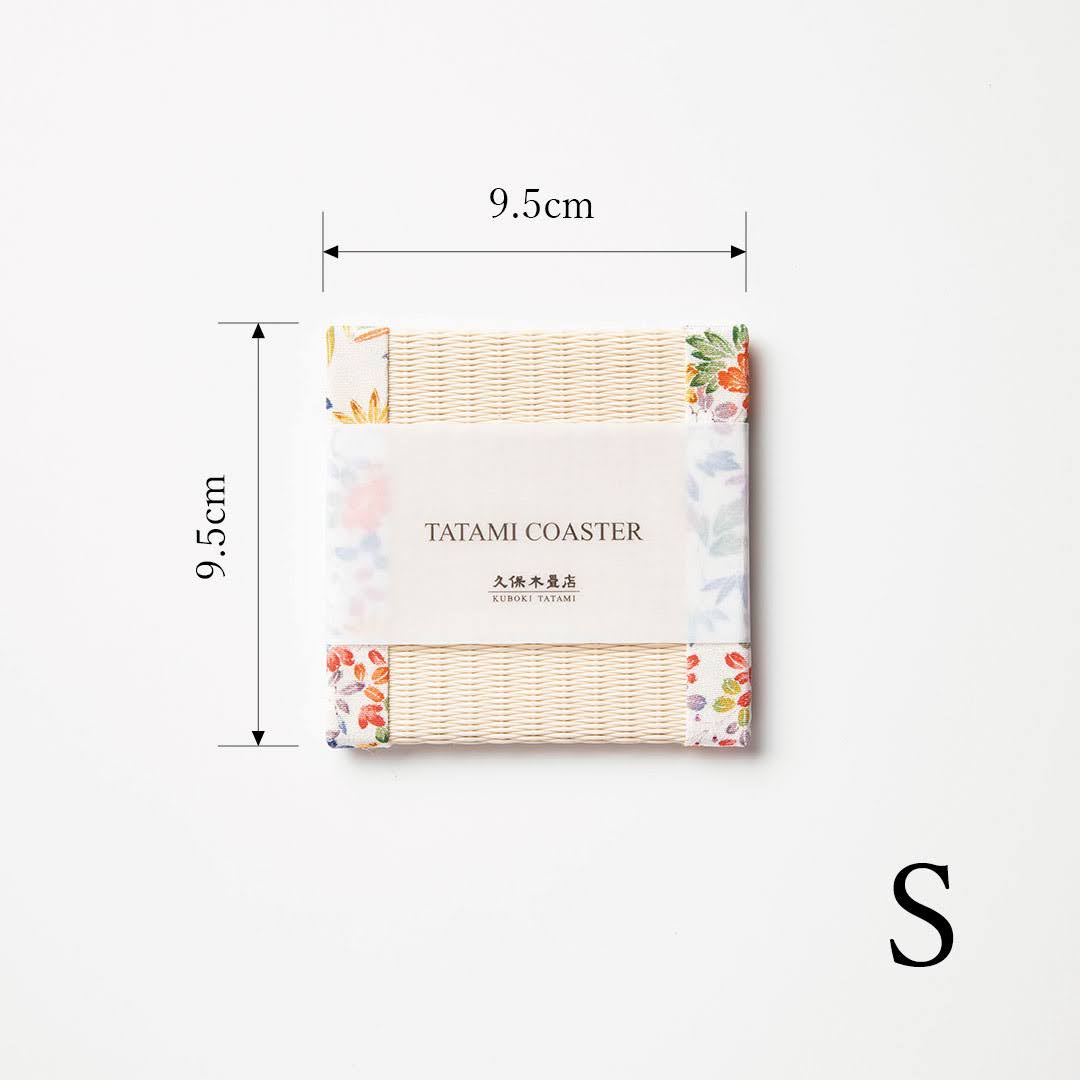 C061 - Tatami Coaster Kaga Yuzen (White)