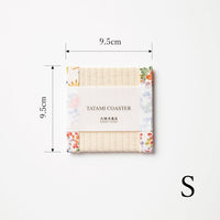 C061 - Tatami Coaster Kaga Yuzen (White)