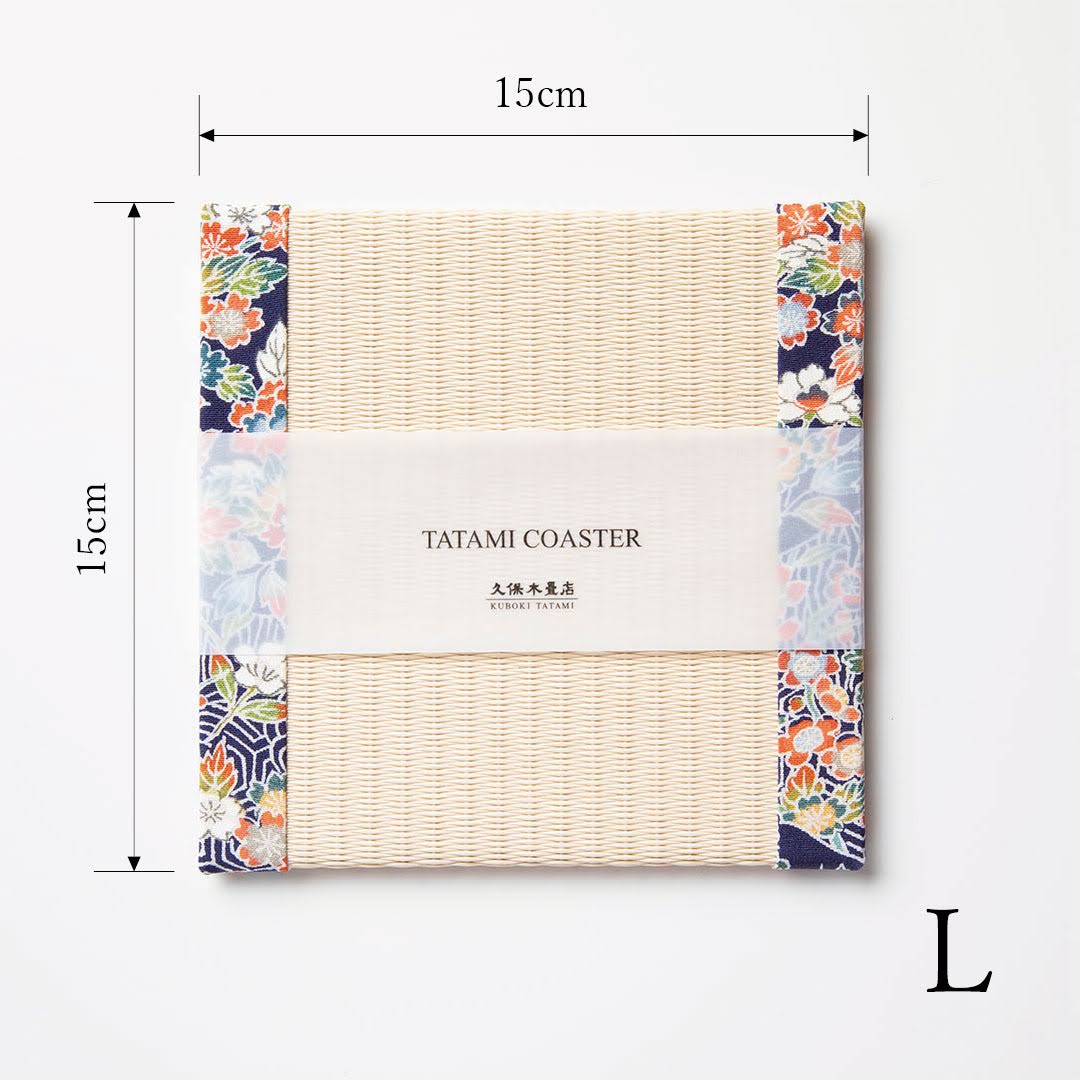 C062 - Tatami Coaster Kaga Yuzen (Navy)