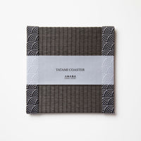 C102 - Tatami Coaster, Charcoal (Seigaiha)