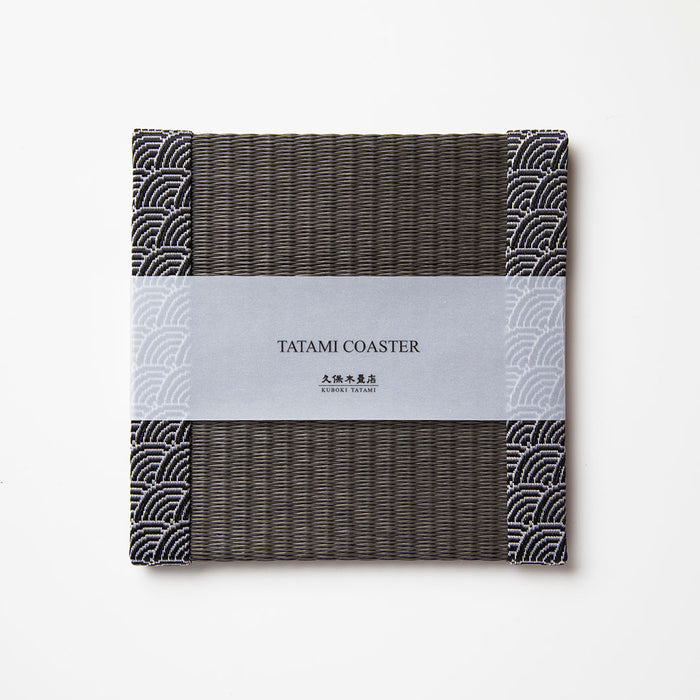 C102 - Tatami Coaster, Charcoal (Seigaiha)
