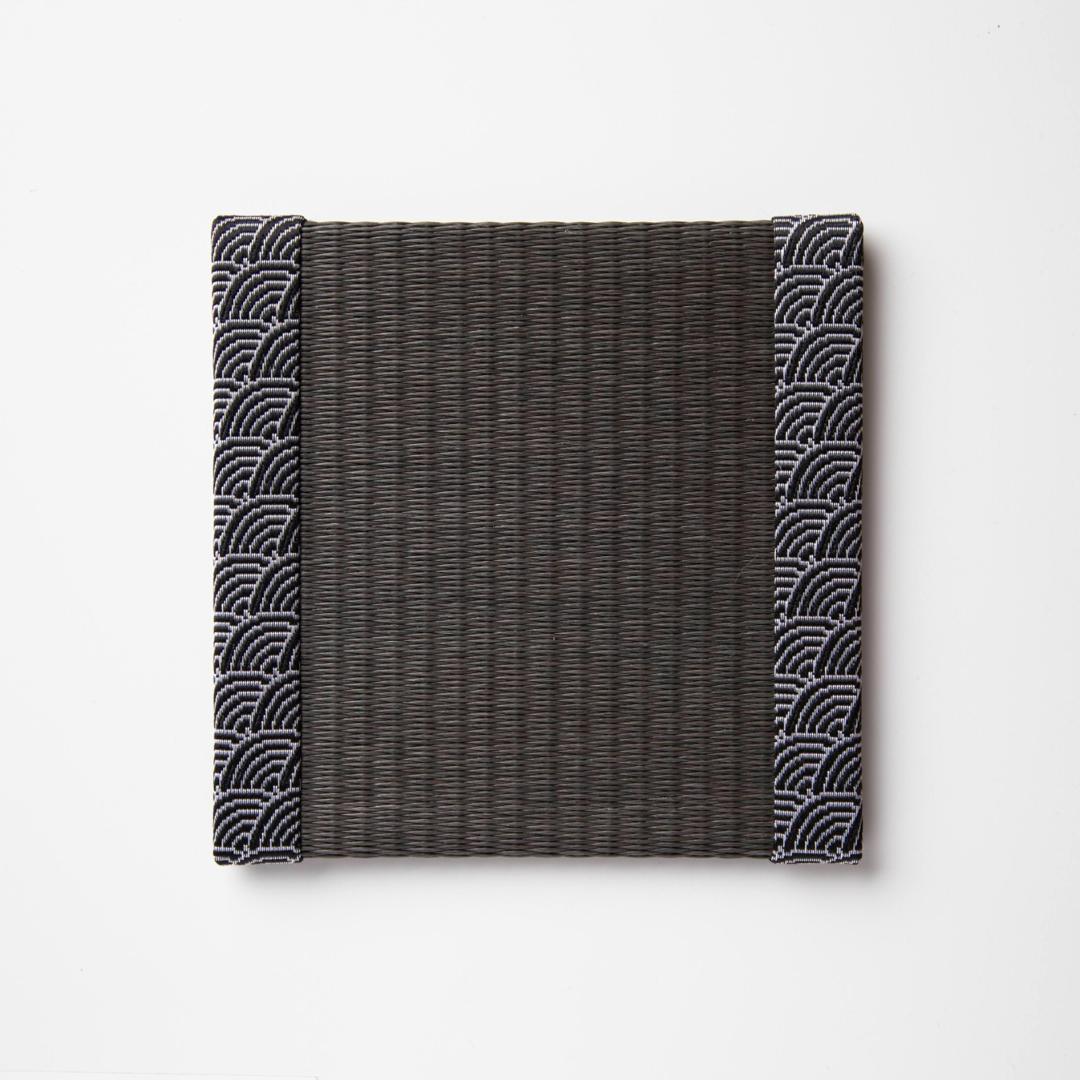 C102 - Tatami Coaster, Charcoal (Seigaiha)
