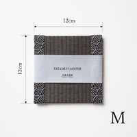 C102 - Tatami Coaster, Charcoal (Seigaiha)