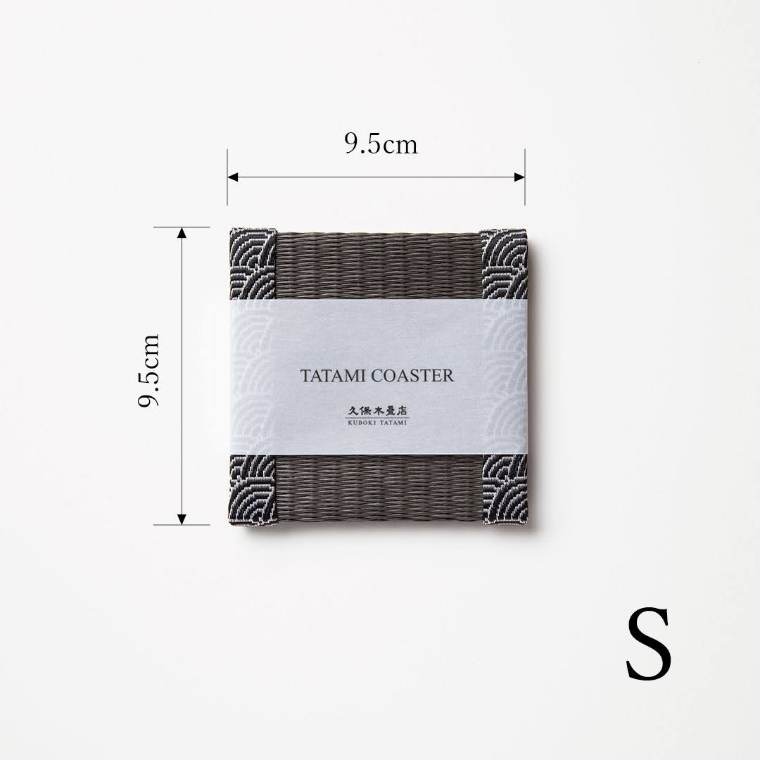 C102 - Tatami Coaster, Charcoal (Seigaiha)