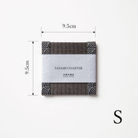 C102 - Tatami Coaster, Charcoal (Seigaiha)