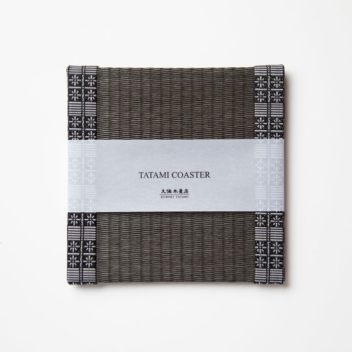C103 - Tatami Coaster, Charcoal (Grid)