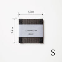 C104 - Tatami Coaster Charcoal (Hemp Leaf)