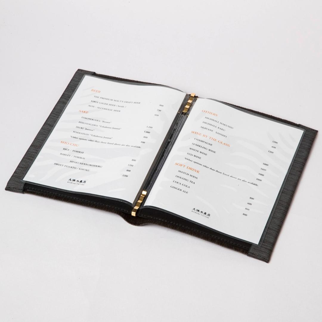 MBA5B - Livre de menus Tatami A5 Noir