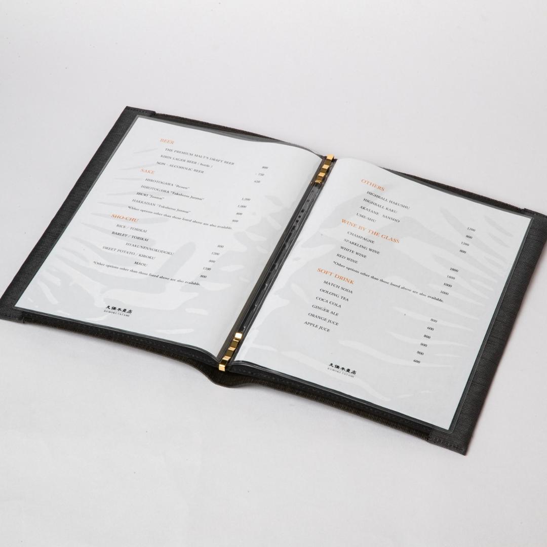 MBA5B_logo - Livre de menus Tatami (avec logo) A5 Noir