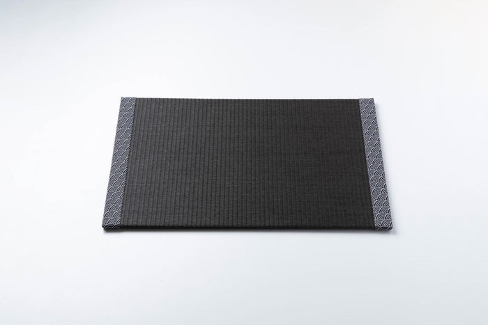PM102 - 畳ランチョンマット ブラック（青海波）